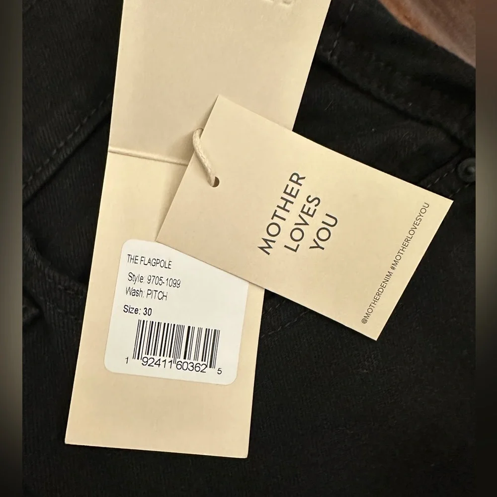NWT MOTHER The flagpole Denim Maxi Skirt in Pitch Black Size 30